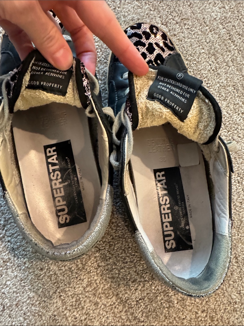 Golden Goose Superstar Leather Sneakers with Leopard Accent size 38 - Picture 4 of 5
